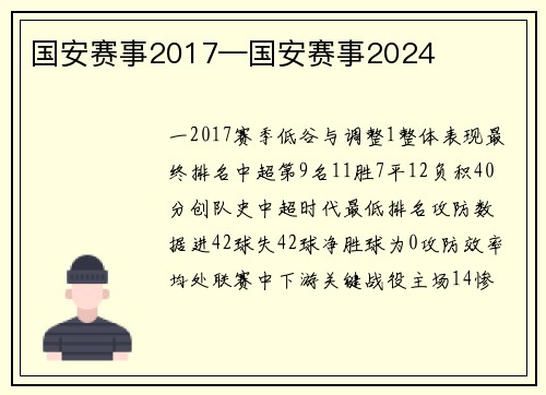 国安赛事2017—国安赛事2024